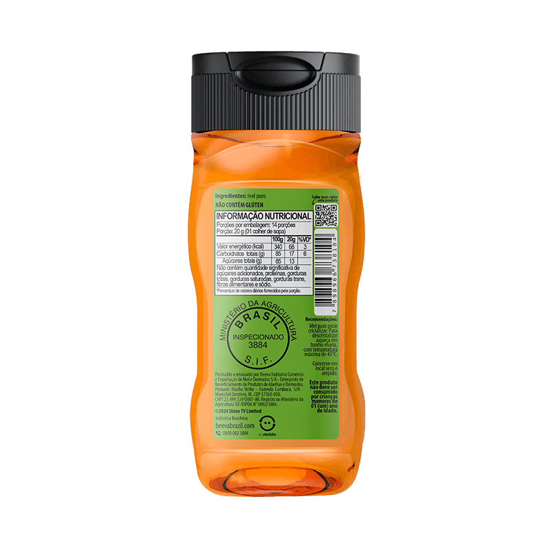 Verso da bisnaga de Mel Caatinga Silvestre 280g