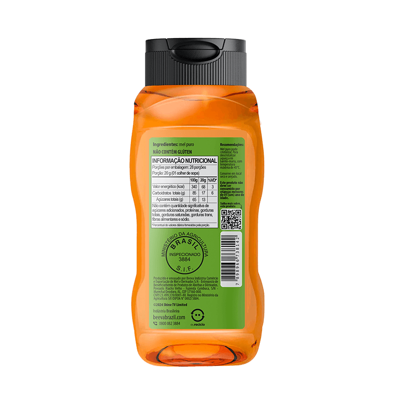 Verso da bisnaga de Mel Caatinga Silvestre 560g