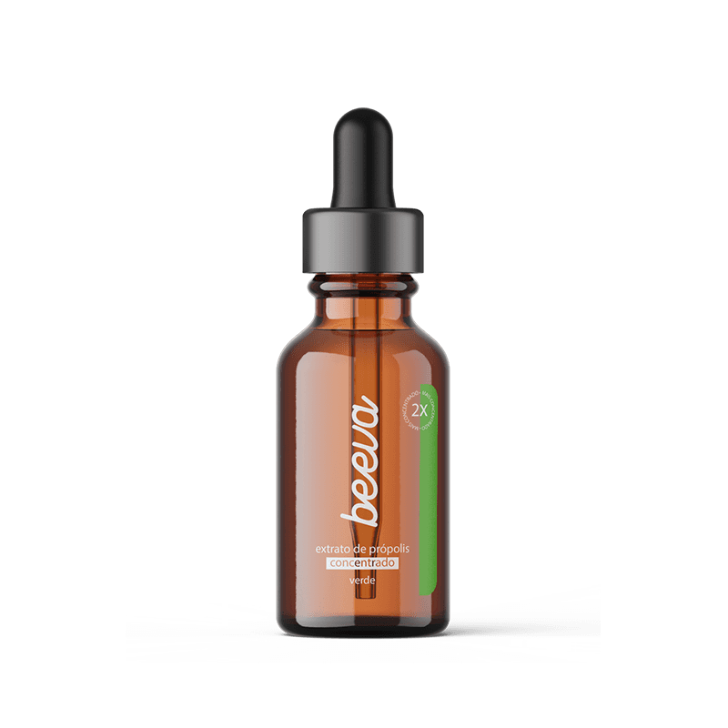 Frasco de vidro do Extrato de Própolis Verde Beeva