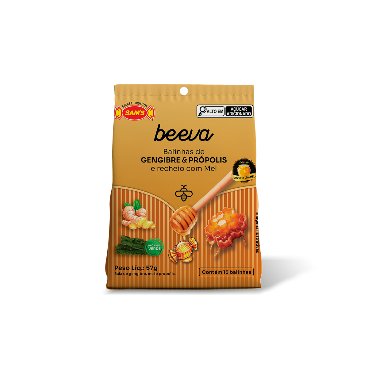 Balinha - Gengibre & Própolis com Recheio de Mel